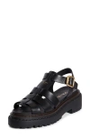 Prada Leather Cage Sandals In Nero