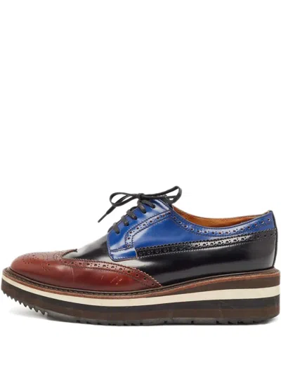 Pre-owned Prada Platform Derby Shoes