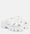 Prada Monolith Rubber Mules In Weiss