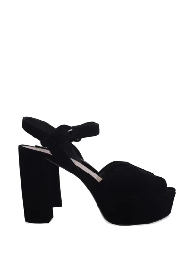 Pre-owned Prada Platform Heeled Sandals In Black
