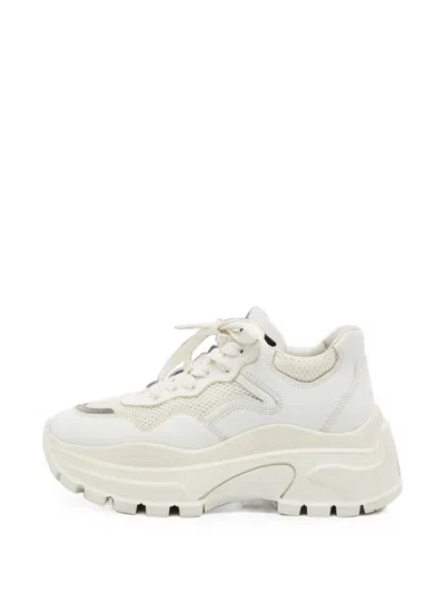 Pre-owned Prada Platform Lace-up Sneakers In White