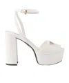 Prada Nappa Leather Platform Sandals 115 In Ivory