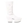 Prada Triangle Logo Platform Sole Boots In White