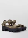 Prada Platform Sandals Ankle Strap Canvas Upper In Multi