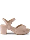 Prada Soft Nappa Ankle Strap Platform Sandals In Pink