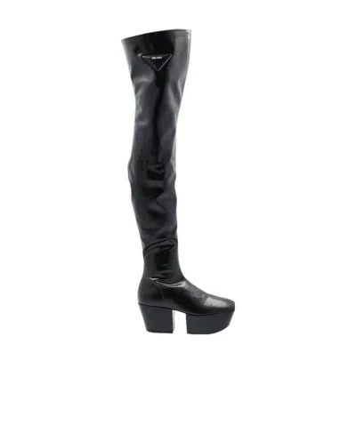PRADA THIGH-HIGH PLATFORM BOOTS