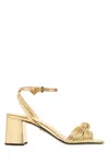 Prada Platinum Solid Heels In Gold