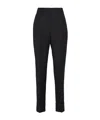 Prada Flared Wool Blend Pants In Black