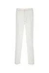Prada Linen Trousers With Back Welt Pockets In White