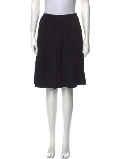 Pre-owned Prada Pleated Accents Knee-length Skirt In Black