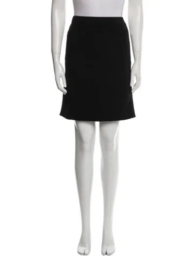 Pre-owned Prada Pleated Accents Knee-length Skirt In Black