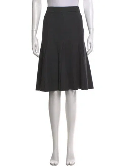 Pre-owned Prada Pleated Accents Knee-length Skirt In Gray