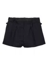 Prada Pleated Buttoned Shorts In Blue