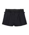 Prada Pleated Buttoned Shorts In Blue