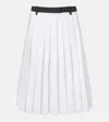 Prada Pleated Poplin And Rush Stitch Skirt In White