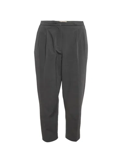 Pre-owned Prada Pleated Cropped Trousers In Gray