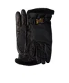 Prada Handschuhe Aus Re-nylon Und Lammfell In Black