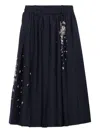 Prada Embroidered Rush Stitch Midi-skirt In Blue