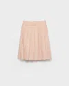 Prada Pleated Eyelet Lace Skirt