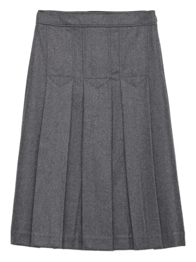PRADA PLEATED FLANNEL SKIRT