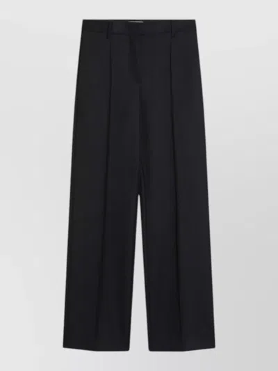 Prada Pleated Front Wide Leg Pants Belt Loops In Yellow