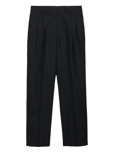 PRADA PLEATED-FRONT WOOL TROUSERS