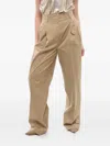Prada Pleated High-waisted Trousers In Brown