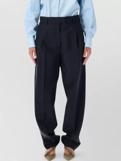 Prada Pleated High-rise Tailored Trousers In Black