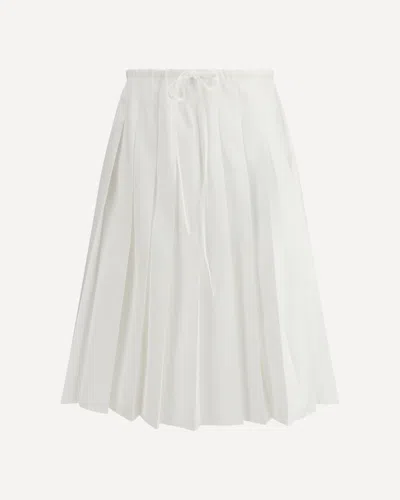 Prada Pleated Jersey Skirt In White