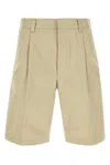 Prada Pleated Knee-length Shorts In Corda