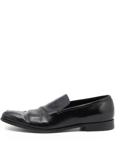 Pre-owned Prada Pleated Leather Loafers