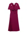 Prada Pleated Marocain Dress In Deep Cherry