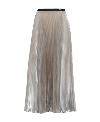 Prada Pleated Medium-length Skirt In Gray