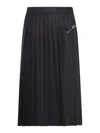 Prada Pleated Midi Skirt In Black