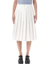 Prada Drawstring Pleated Midi Skirt In Multi