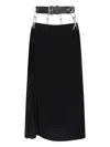 Prada Pleated Cady Crepe Skirt In Black  
