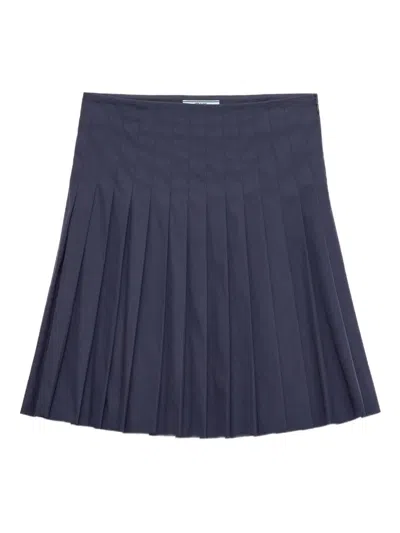 Prada Pleated Poplin Skirt In Black