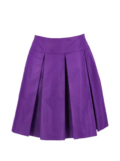 Pre-owned Prada Pleated Mini Skirt In Purple