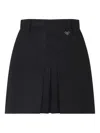 Prada Mini Skirt With Belt Loops And Pleats