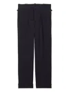 Prada Pleated Side-buckle Trousers In Black