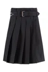 Prada Gabardine Pleated Midi Skirt