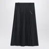 Prada Black Re-nylon Midi Skirt In Black