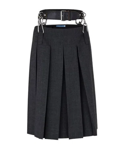 Prada Pleated Skirt In Black