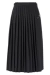 Prada Pleated Midi Skirt In Animal Print