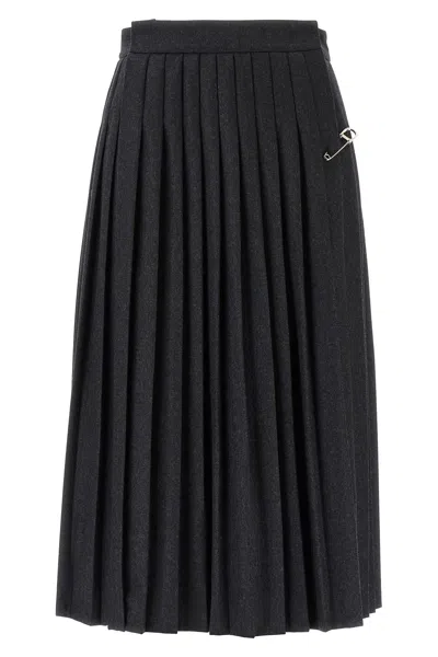 Prada Pleated Skirt In Gray