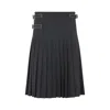 Prada Grey Virgin Wool Midi Skirt In Multi