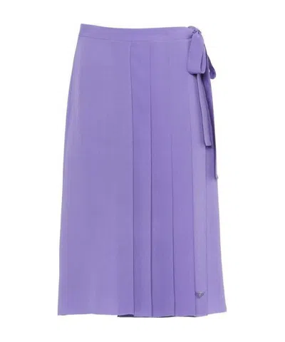 Prada Pleated Skirt In Purple
