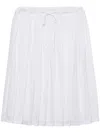 Prada Pleated Jersey Skirt In White