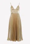 Prada Midi Dress In Metallic