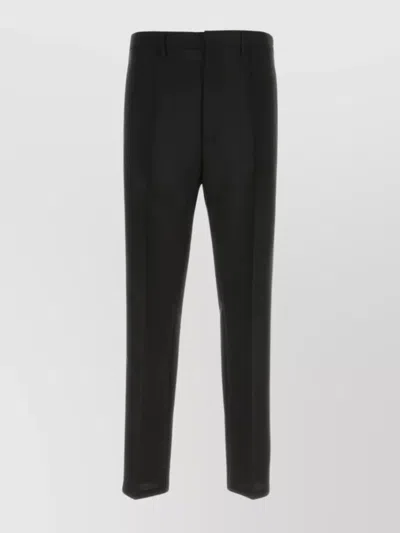 Prada Side-stripe Logo Trousers In Black